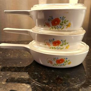Vintage Wildflower Corningware